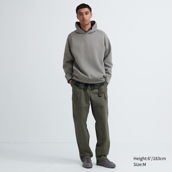 siva moška pulover s kapuco uniqlo dry sweat stretch