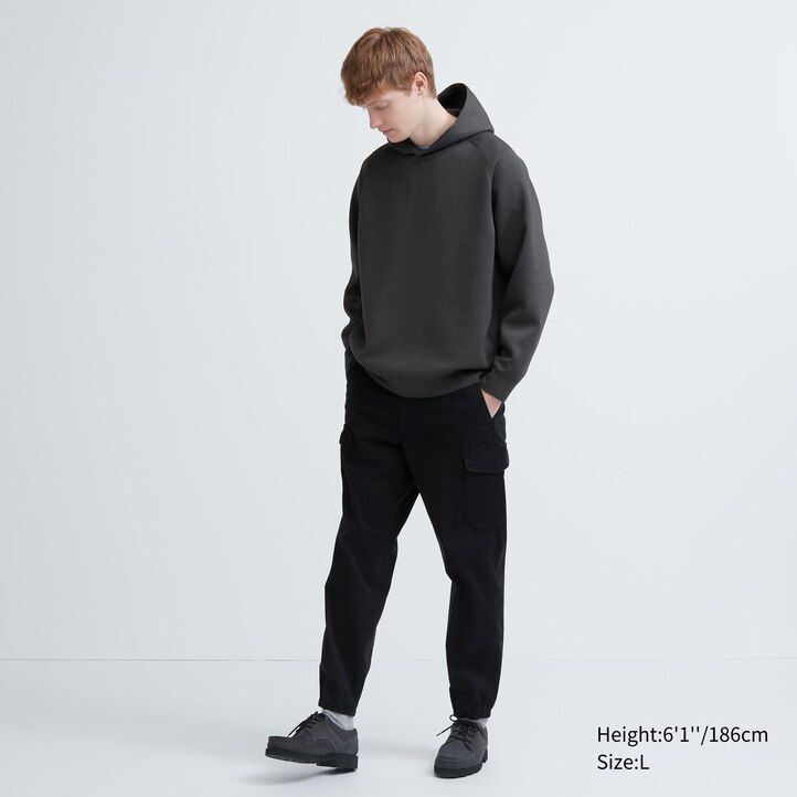 siva moška pulover s kapuco uniqlo dry sweat stretch