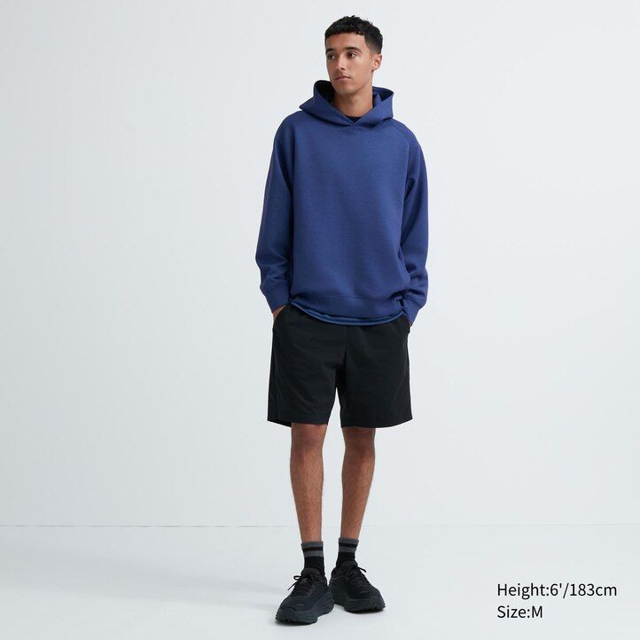 siva moška pulover s kapuco uniqlo dry sweat stretch
