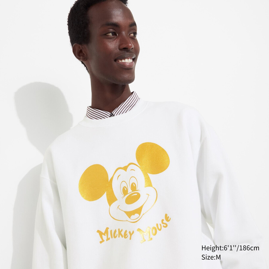 moška pulover s kapuco z motivom mickeyja shines ut v beli barvi