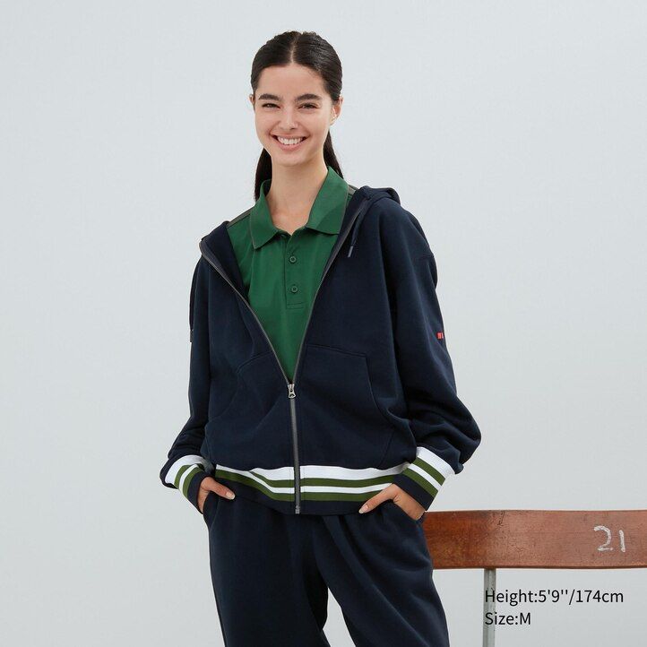 moška pulover s kapuco z zadrgo iz belega materiala uniqlo