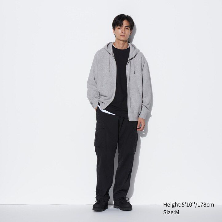 moška jopa z zadrgo uniqlo sweat modra