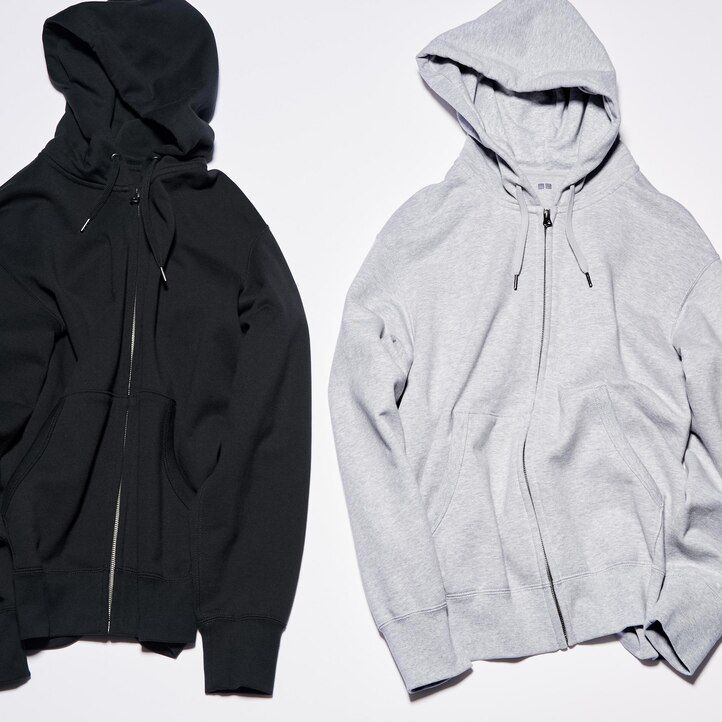 moška jopa z zadrgo uniqlo sweat modra
