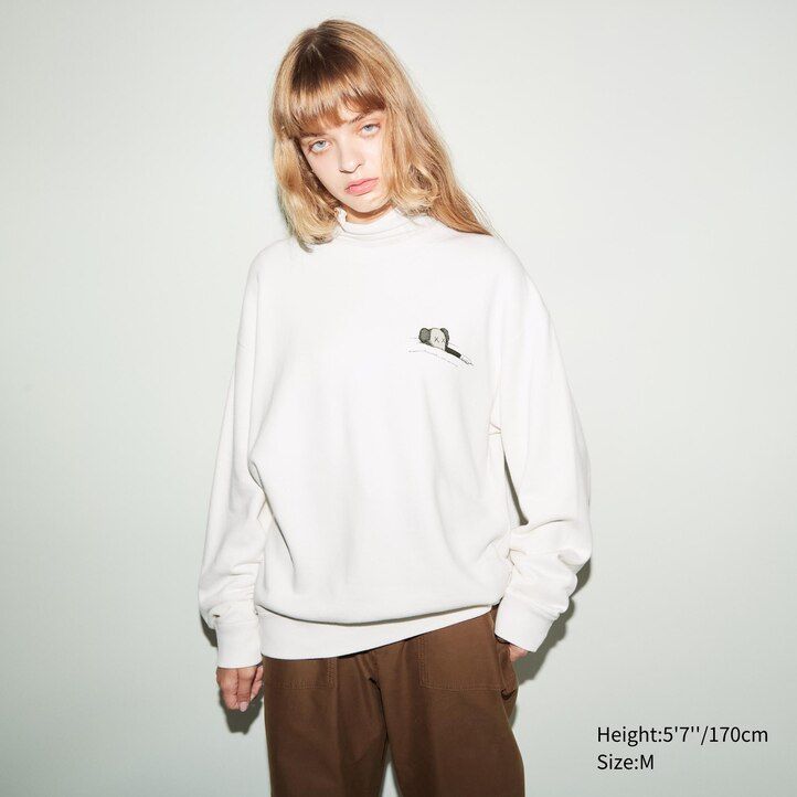 moška jopa z grafiksom uniqlo kaws ut bela