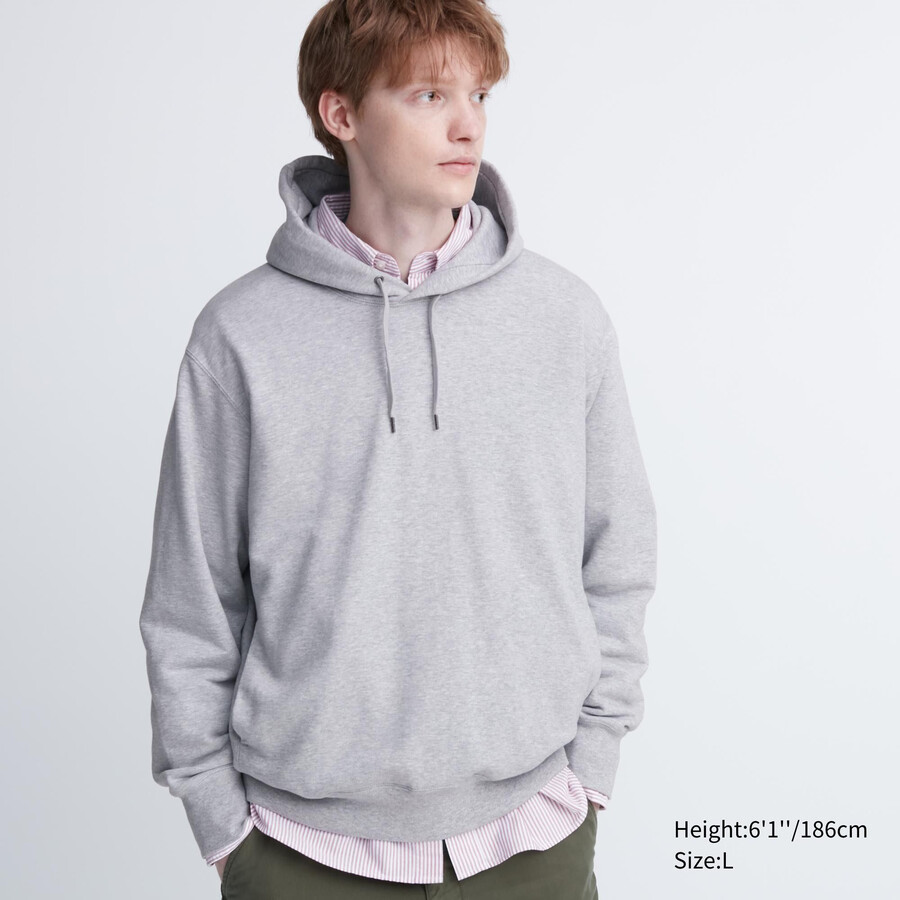 uniqlo pulover s kapuco siv