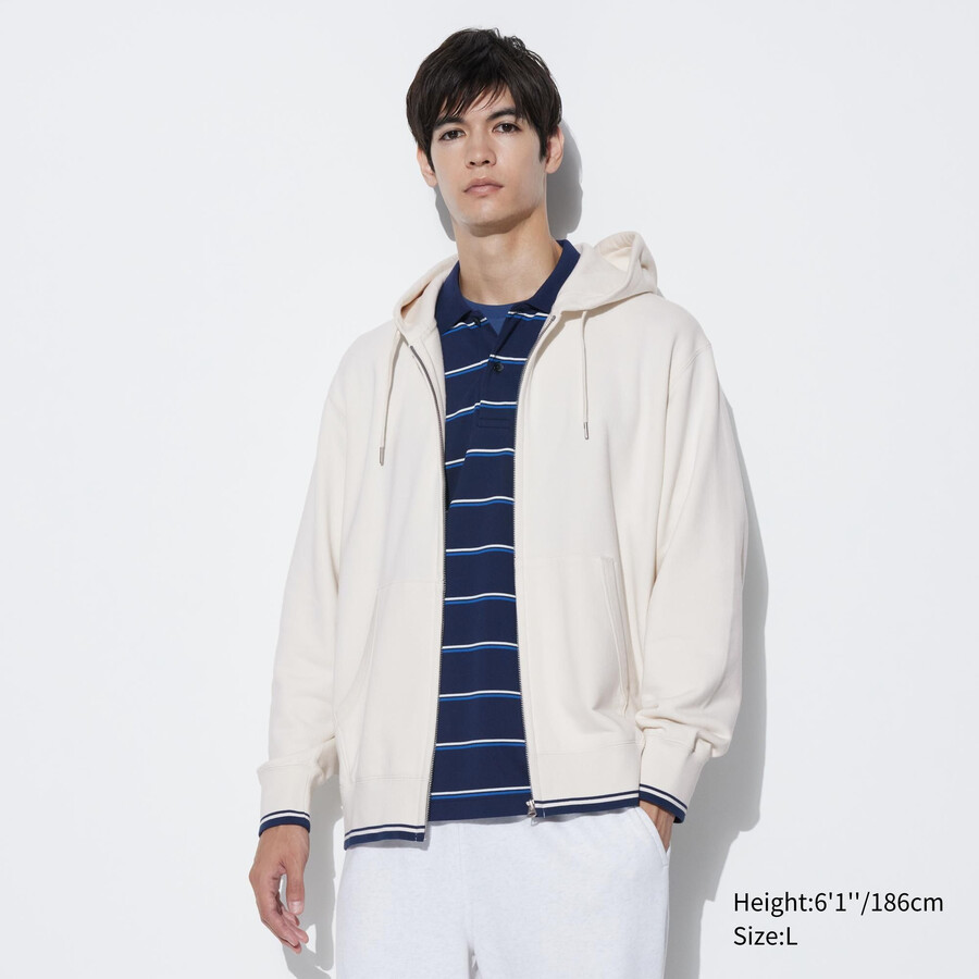 moška jopa z zadrgo uniqlo colour block bela