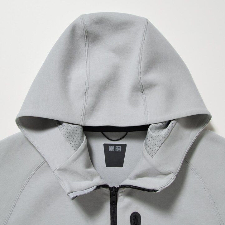 moška uniqlo dry sweat stretch jopa z zadrgo svetlo siva