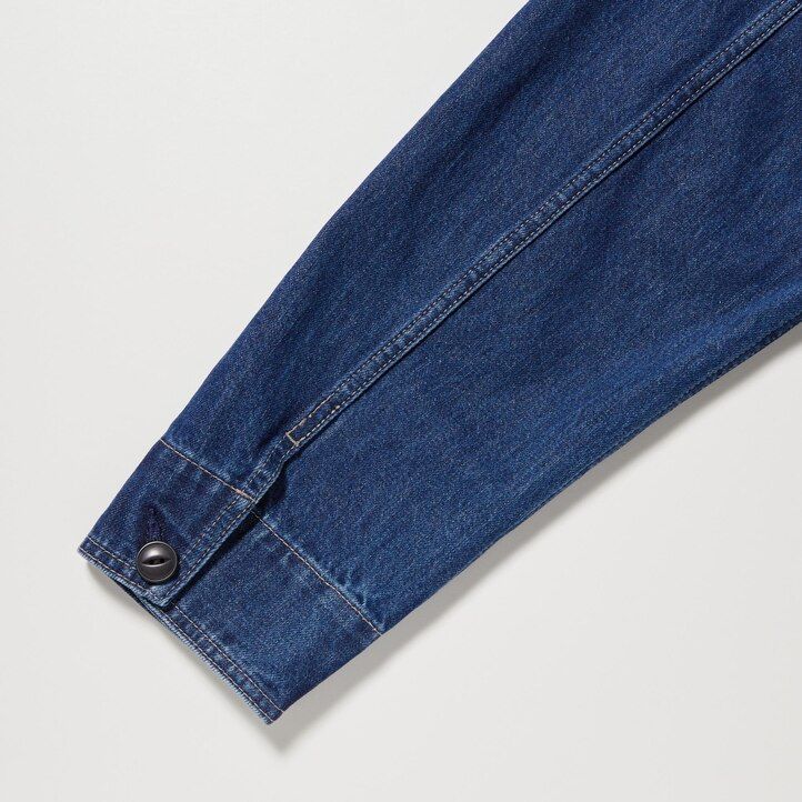 moške uniqlo jeans jakne modre barve