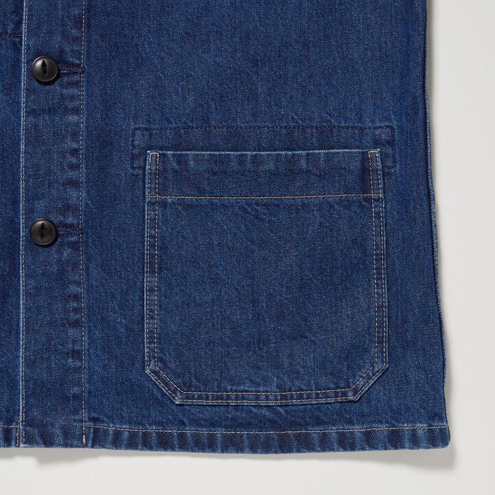 moške uniqlo jeans jakne modre barve