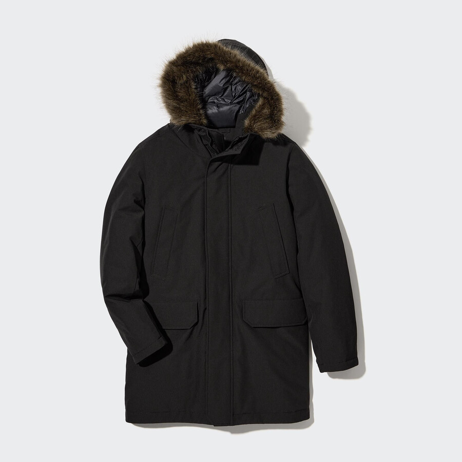 moške ultra tople hibridne puhove jakne uniqlo črne
