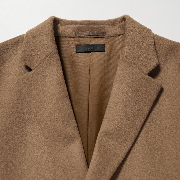 moške jakne uniqlo iz mešanice volne chesterfield črne