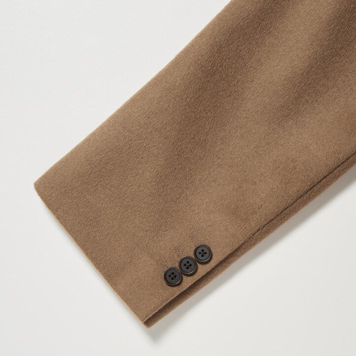 moške jakne uniqlo iz mešanice volne chesterfield črne