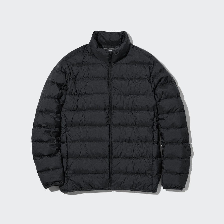 Črne moške jakne uniqlo ultra light down 3d cut