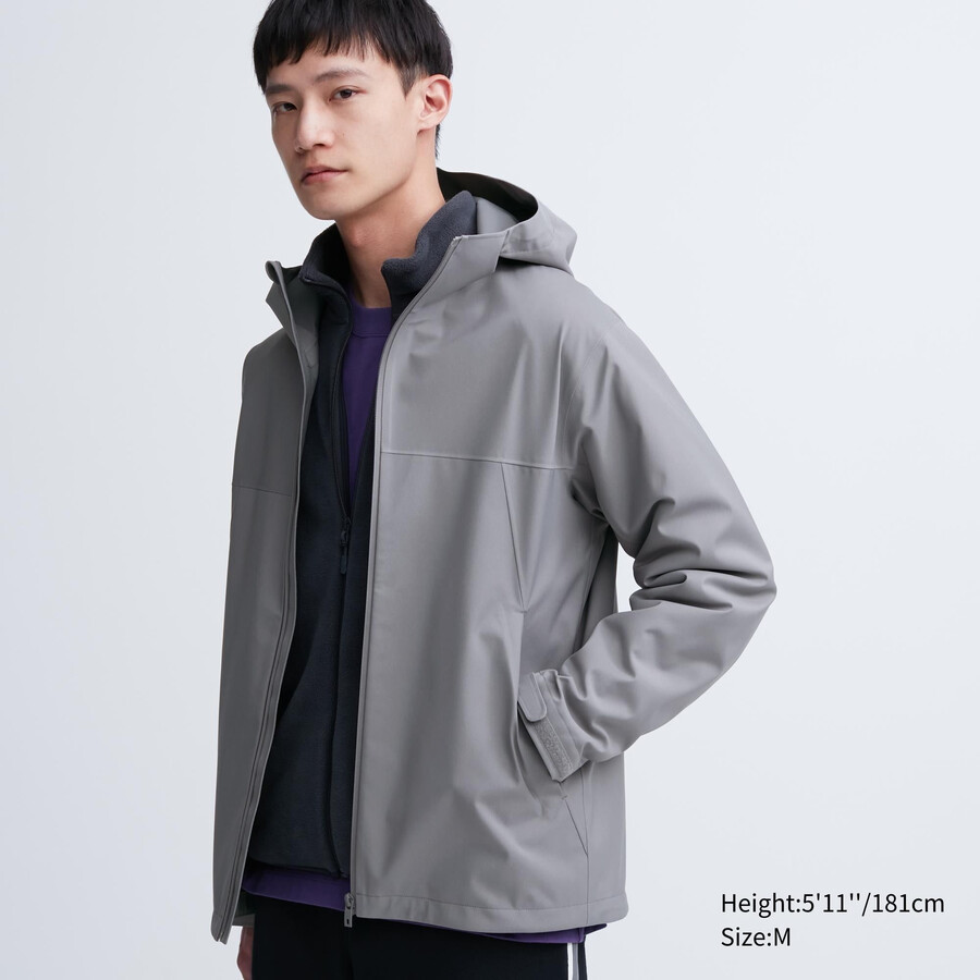 moške sive jakne uniqlo blocktech 3d cut
