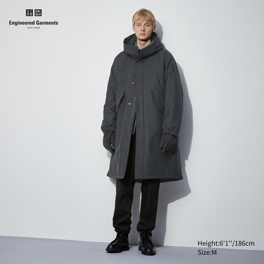 temno sive moške tople podložene jakne uniqlo heattech