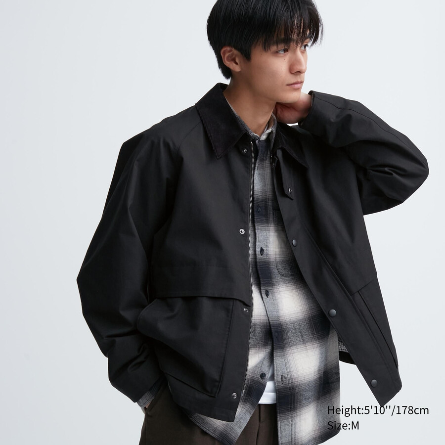 moške jakne uniqlo utility blouson črne