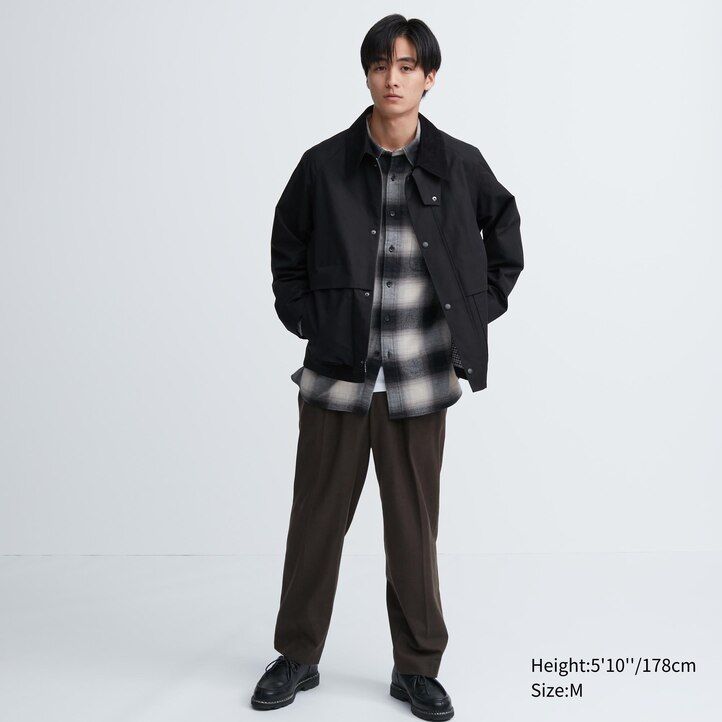 moške jakne uniqlo utility blouson črne