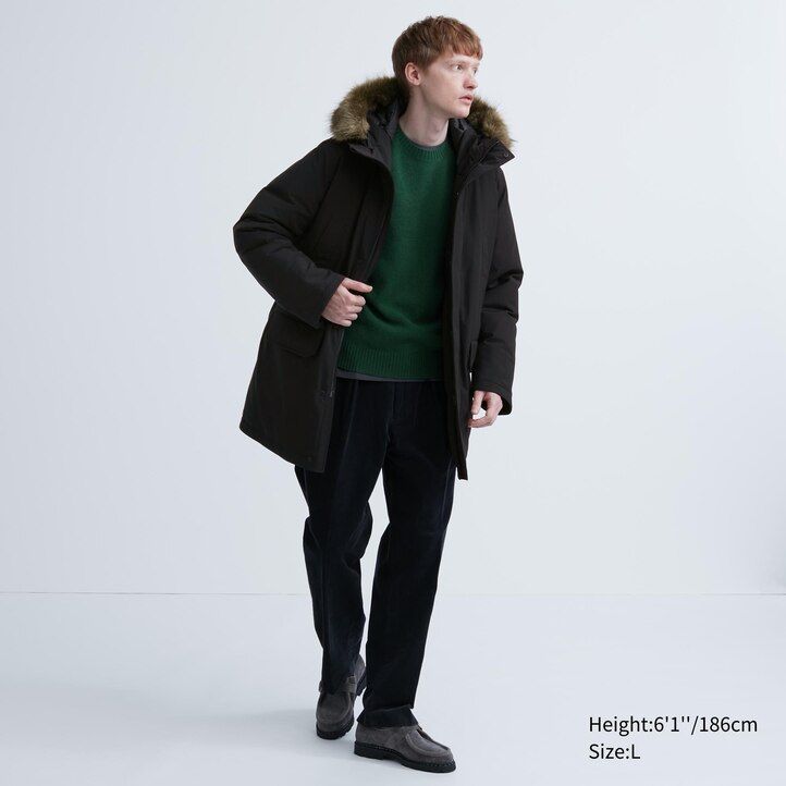 moške ultra tople hibridne puhove jakne uniqlo črne
