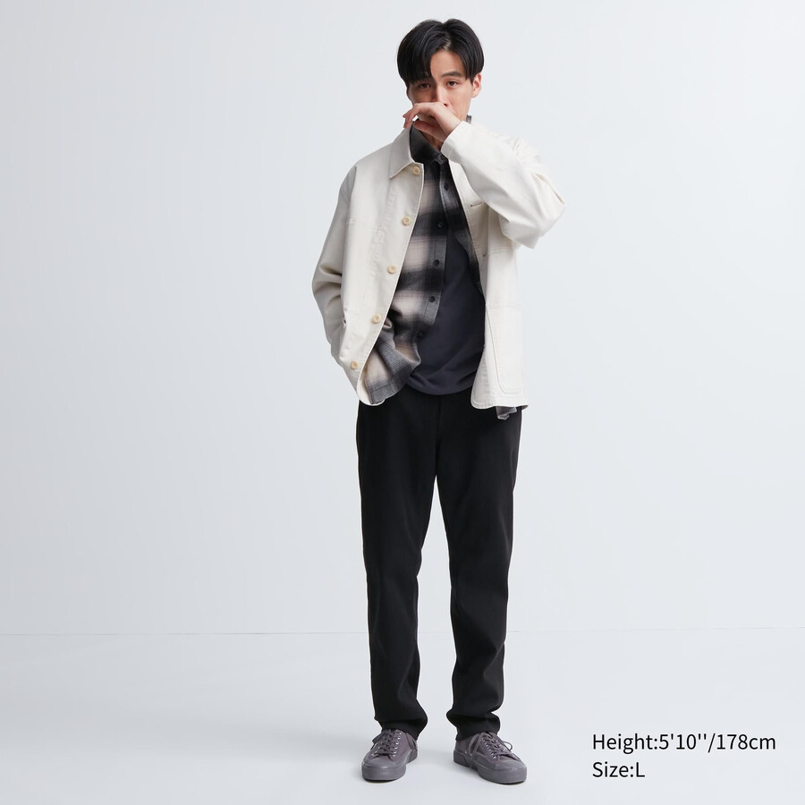 moške kavbojke uniqlo ezy ultra stretch soft črne barve