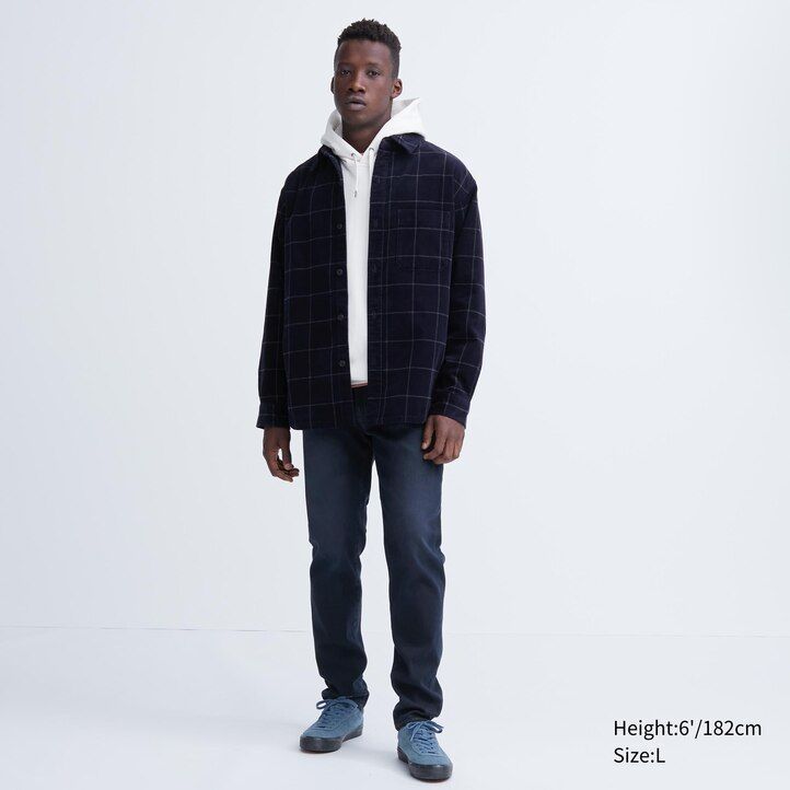 moške kavbojke uniqlo ezy ultra stretch soft črne barve