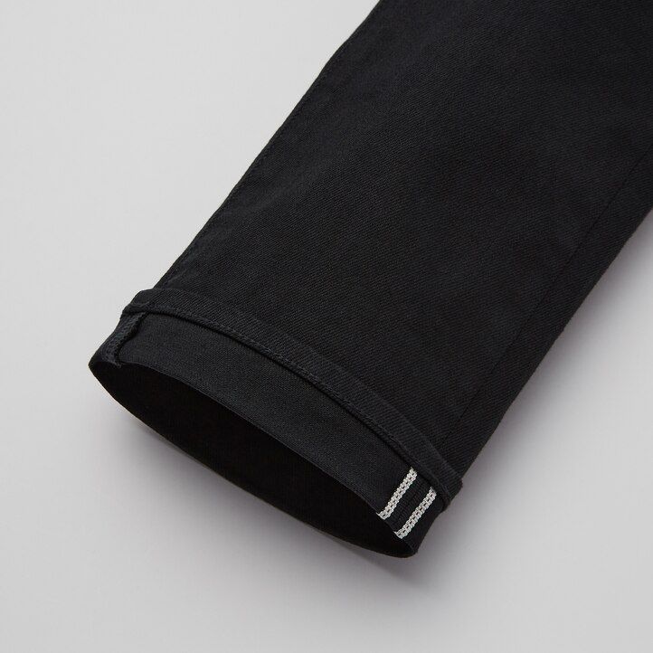 moške kavbojke uniqlo selvedge stretch slim fit season 2021 mornarsko modre