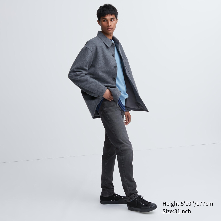 moške kavbojke uniqlo ultra stretch skinny fit sive barve
