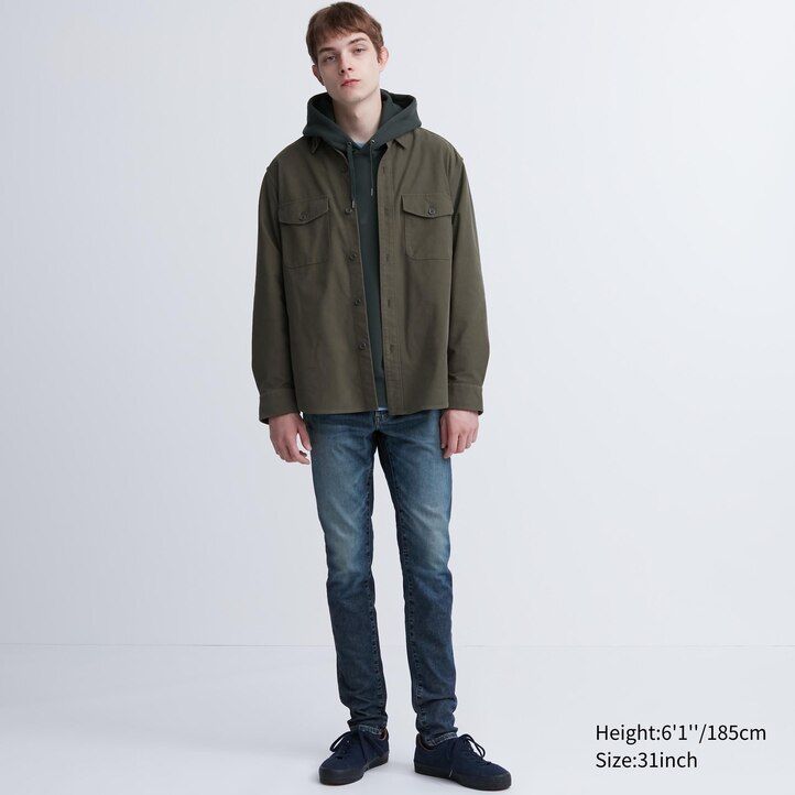 moške kavbojke uniqlo ultra stretch skinny fit sive barve