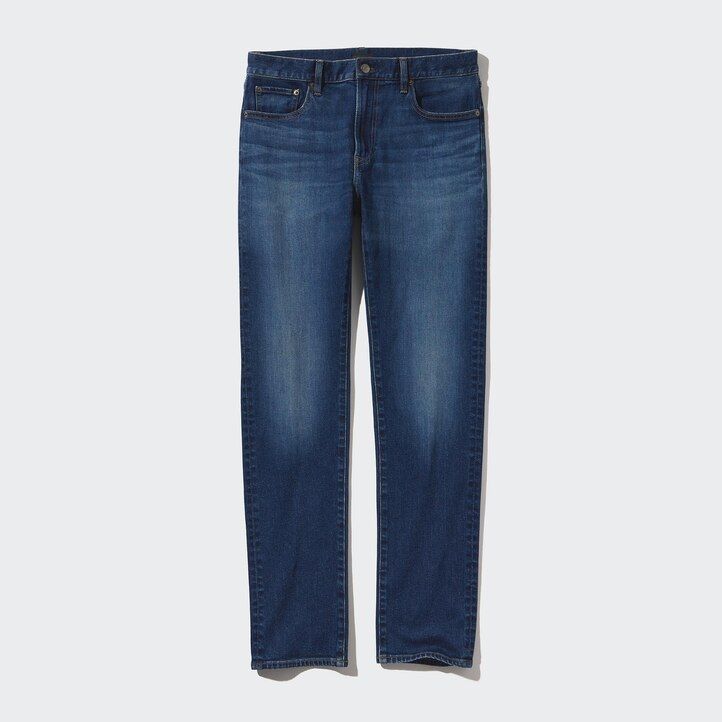 modre moške kavbojke slim fit uniqlo