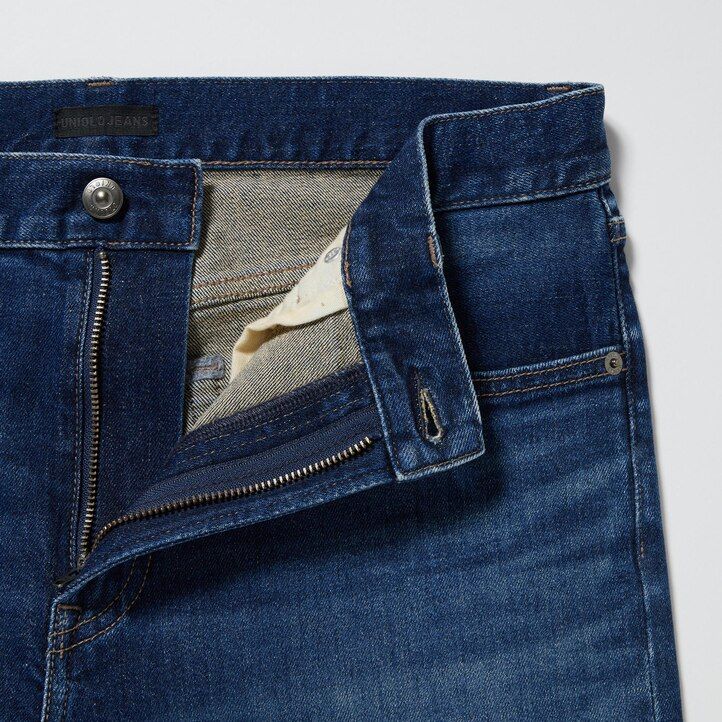 modre moške kavbojke slim fit uniqlo