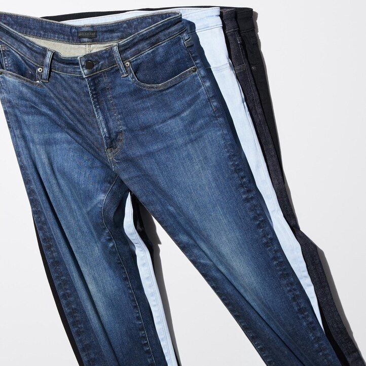 moške uniqlo ultra stretch skinny fit kavbojke črne barve