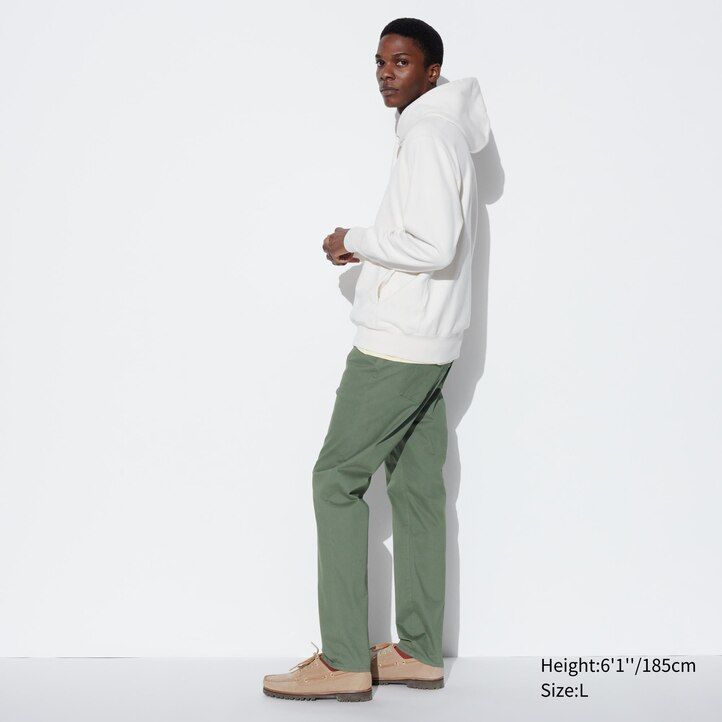 moške kavbojke uniqlo ultra stretch skinny fit olivne barve