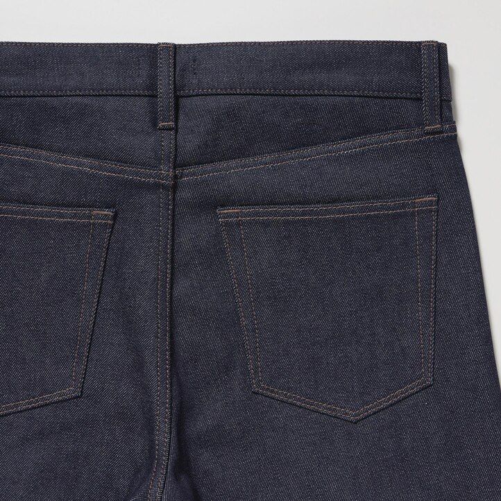 moške kavbojke uniqlo selvedge stretch slim fit črne barve