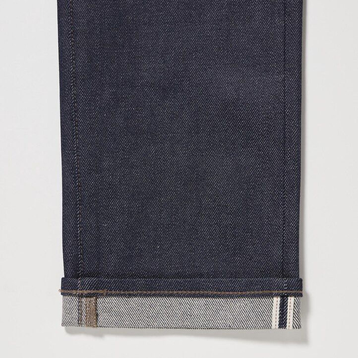 moške kavbojke uniqlo selvedge stretch slim fit črne barve