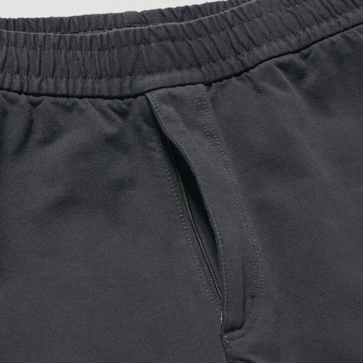 moške hlače za prosti čas uniqlo iz opranega džersija do gležnjev bež