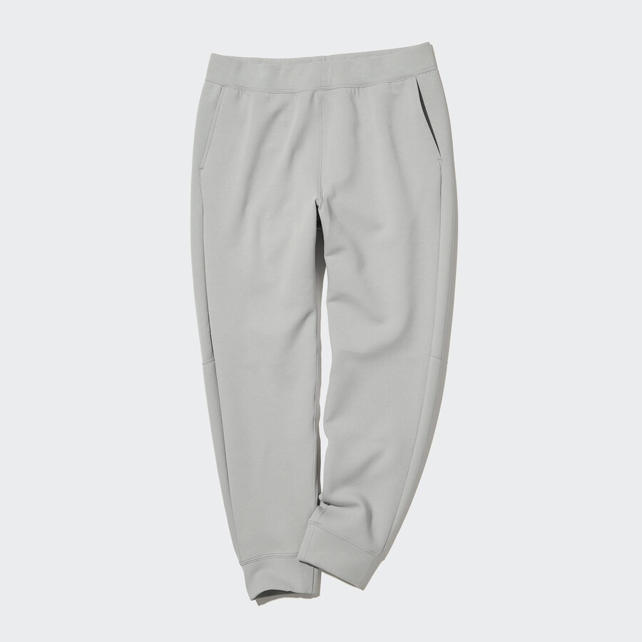 svetlo sive moške hlače za prosti čas uniqlo dry stretch