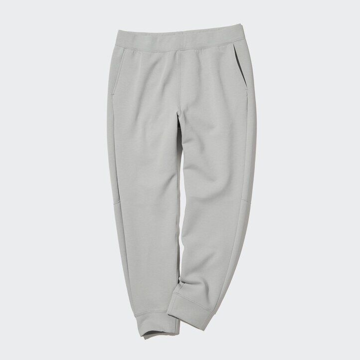 svetlo sive moške hlače za prosti čas uniqlo dry stretch