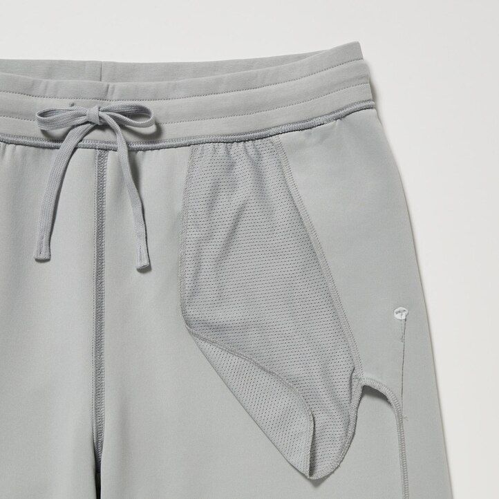 svetlo sive moške hlače za prosti čas uniqlo dry stretch
