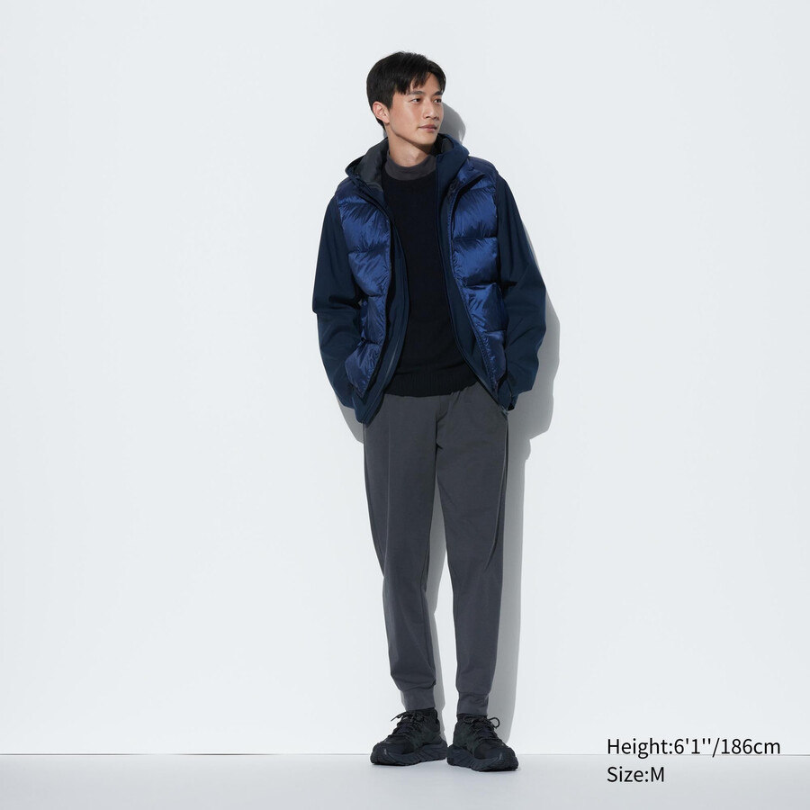 moške uniqlo ultra stretch dry ex joggers temno sive