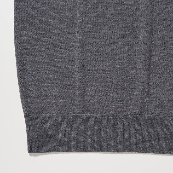 moški puloverji uniqlo extra fine merino z v-izrezom zeleni