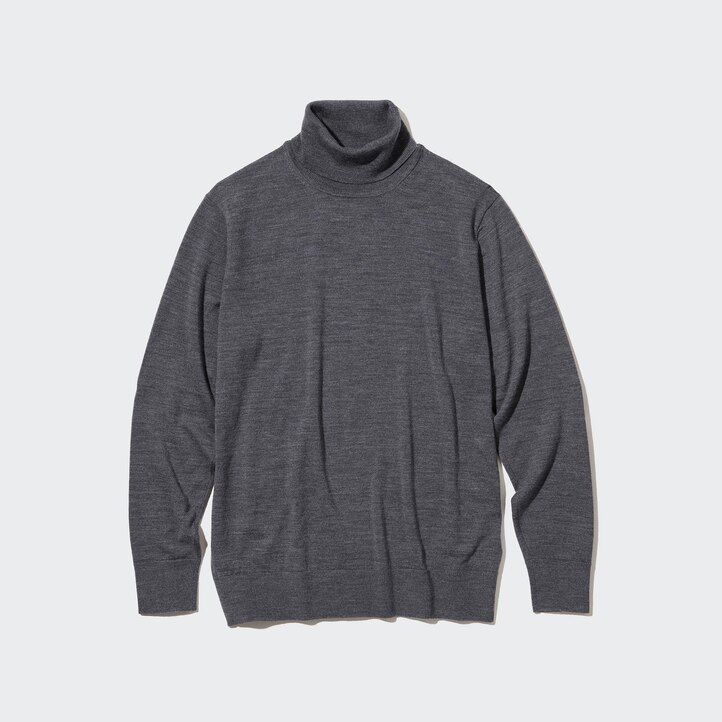 moški puloverji uniqlo 100pct extra fine merino iz belega materiala