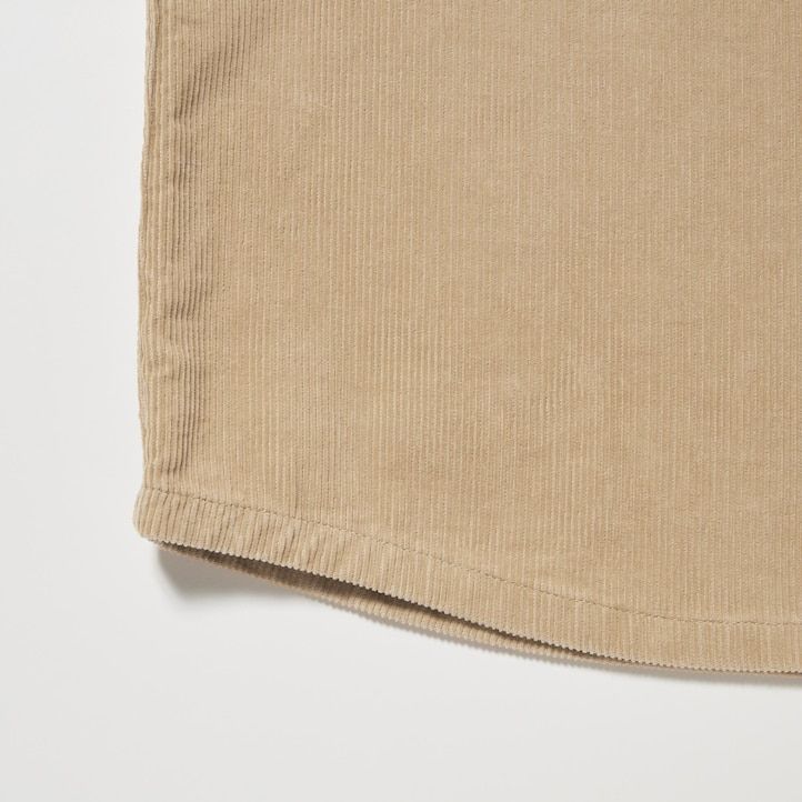 moška oversized delovna majica uniqlo corduroy bež