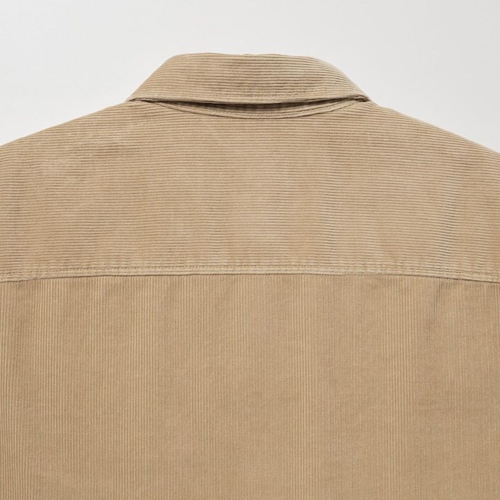 moška oversized delovna majica uniqlo corduroy bež