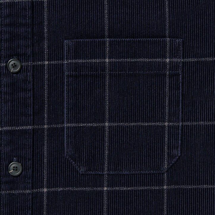 moška temno modra - oversized karirasta oversized overhead srajca uniqlo corduroy