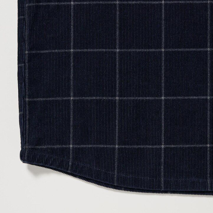 moška temno modra - oversized karirasta oversized overhead srajca uniqlo corduroy
