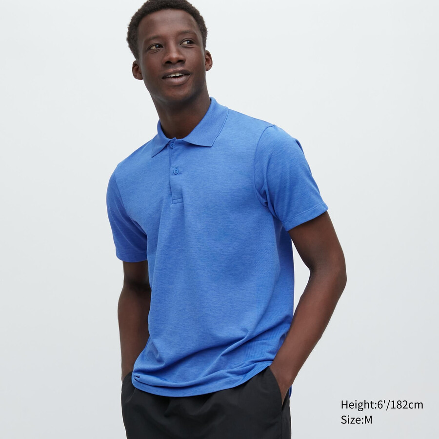 moška polo majica uniqlo dry ex modra