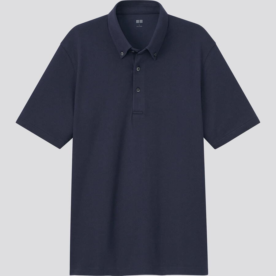 moška polo majica uniqlo airism pique 2021 season navy