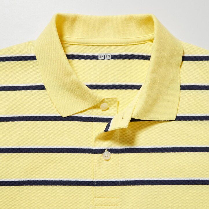 moška polo majica uniqlo dry pique s črtami bela