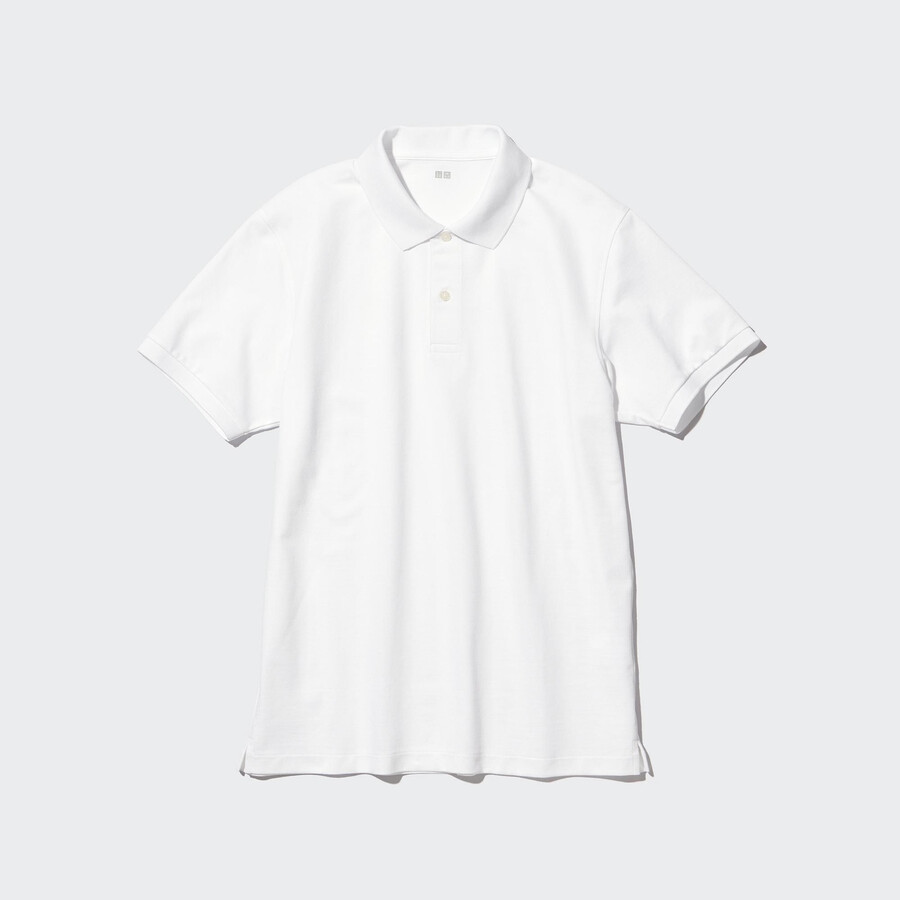 moška polo majica uniqlo dry pique bela
