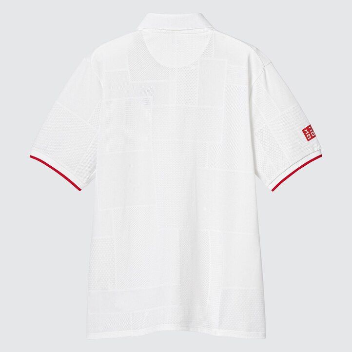 moška bela polo majica uniqlo kei nishikori london 2022 dry ex