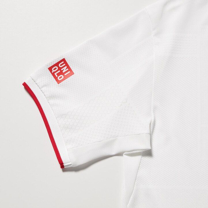 moška bela polo majica uniqlo kei nishikori london 2022 dry ex